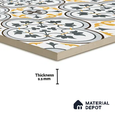 Moroccan Floor & Wall Tile TL 02123 Brown & Blue 2 ft x 2 ft Matte Finish Vitrified Tile - 9.5 mm | Suitable For Kitchen, Balcony, Dining Area | Please Expect a Slight Variation of Pattern