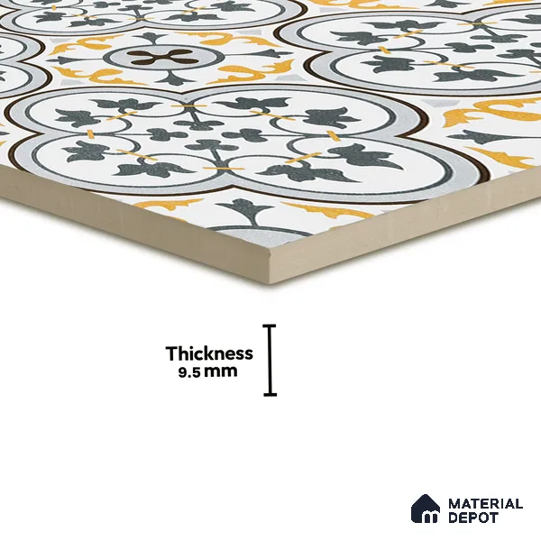 Moroccan Floor & Wall Tile TL 02123 Brown & Blue 2 ft x 2 ft Matte Finish Vitrified Tile - 9.5 mm | Suitable For Kitchen, Balcony, Dining Area | Please Expect a Slight Variation of Pattern