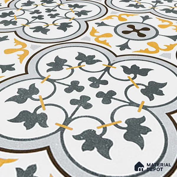 Moroccan Floor & Wall Tile TL 02123 Brown & Blue 2 ft x 2 ft Matte Finish Vitrified Tile - 9.5 mm | Suitable For Kitchen, Balcony, Dining Area | Please Expect a Slight Variation of Pattern