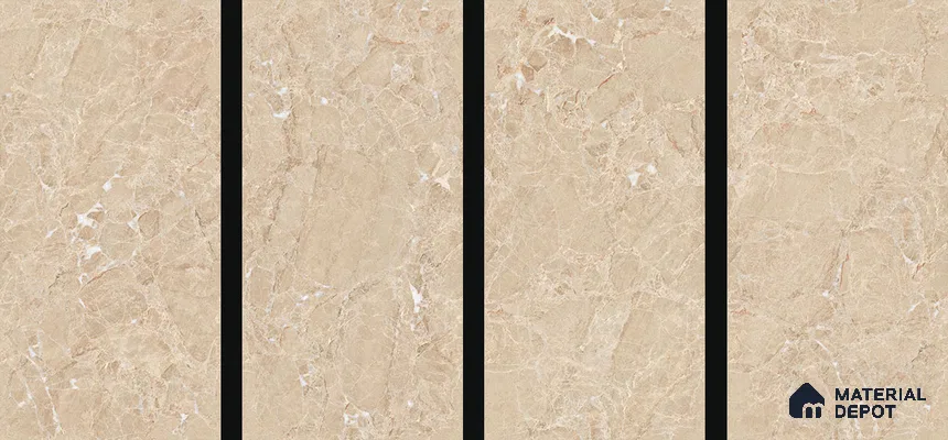 Marble Endless Crema Marfil Wall & Floor Tile TL 02159 Warm Beige 4 ft x 2 ft Glossy Finish Vitrified Tile - 9 mm | Random Designs | Suitable For Living Room, Bedroom, Dining