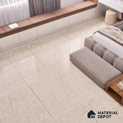Marble Endless Crema Marfil Wall & Floor Tile TL 02159 Warm Beige 4 ft x 2 ft Glossy Finish Vitrified Tile - 9 mm | Random Designs | Suitable For Living Room, Bedroom, Dining