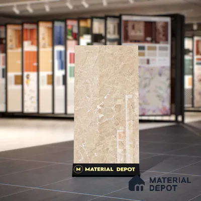 Marble Endless Crema Marfil Wall & Floor Tile TL 02159 Warm Beige 4 ft x 2 ft Glossy Finish Vitrified Tile - 9 mm | Random Designs | Suitable For Living Room, Bedroom, Dining