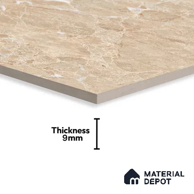 Marble Endless Crema Marfil Wall & Floor Tile TL 02159 Warm Beige 4 ft x 2 ft Glossy Finish Vitrified Tile - 9 mm | Random Designs | Suitable For Living Room, Bedroom, Dining
