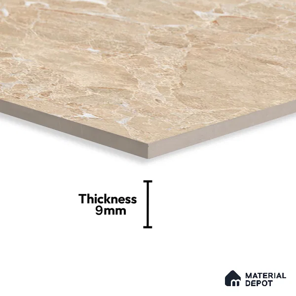 Marble Endless Crema Marfil Wall & Floor Tile TL 02159 Warm Beige 4 ft x 2 ft Glossy Finish Vitrified Tile - 9 mm | Random Designs | Suitable For Living Room, Bedroom, Dining