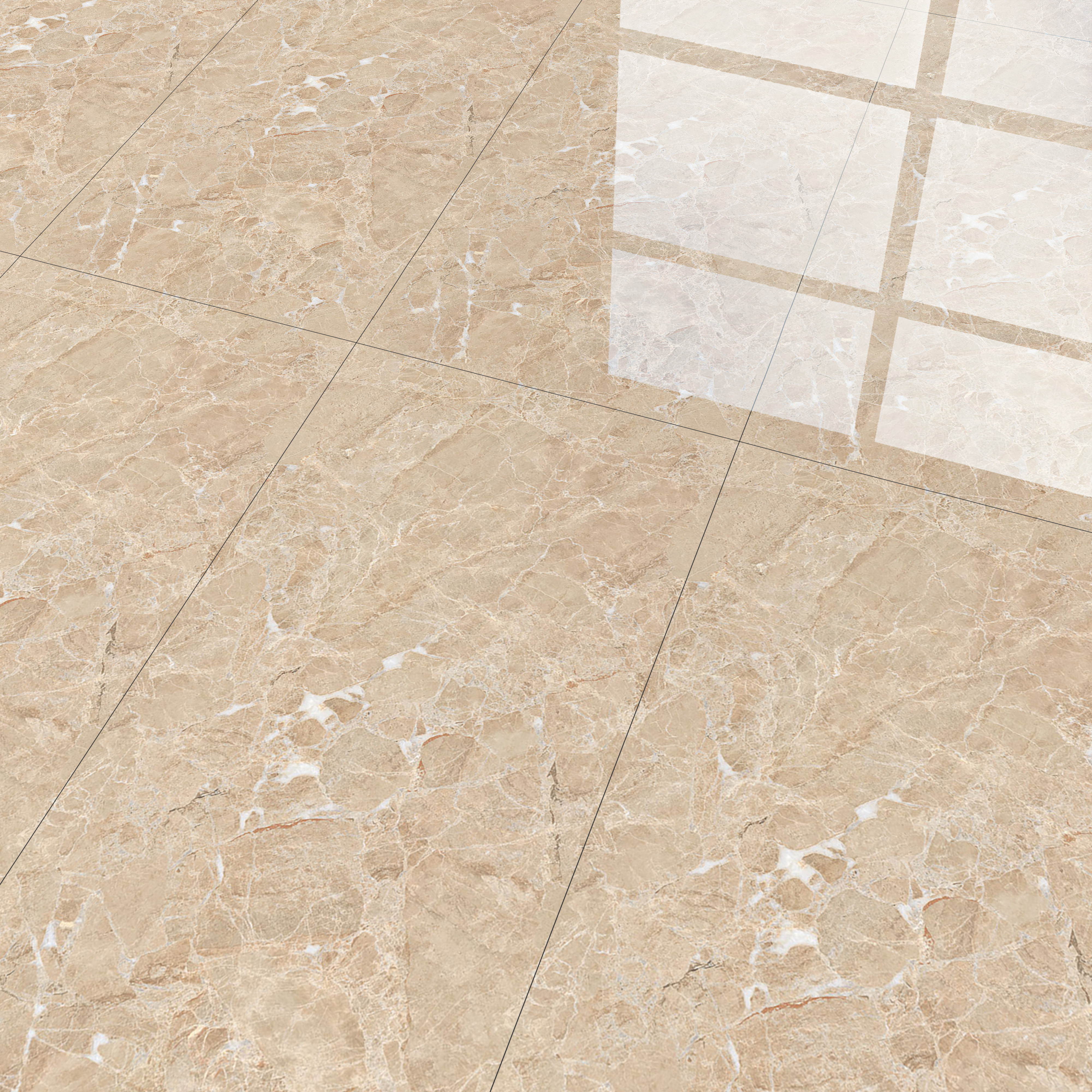 Marble Endless Crema Marfil Wall & Floor Tile TL 02159 Warm Beige 4 ft x 2 ft Glossy Finish Vitrified Tile - 9 mm | Random Designs | Suitable For Living Room, Bedroom, Dining