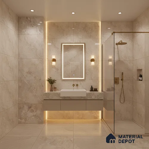 Marble Floor & Wall Tile TL 02174 Sand Beige 1200x600 Glossy Finish Vitrified Tile - 9 mm