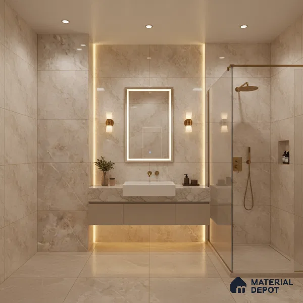Marble Floor & Wall Tile TL 02174 Sand Beige 1200x600 Glossy Finish Vitrified Tile - 9 mm