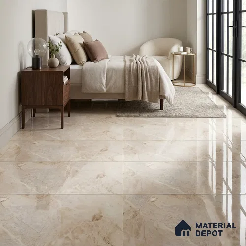 Marble Floor & Wall Tile TL 02174 Sand Beige 1200x600 Glossy Finish Vitrified Tile - 9 mm
