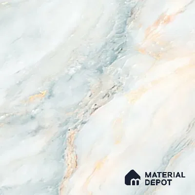 Marble Onyx Wall & Floor Tile TL 02177 Ice Blue 4 ft x 2 ft Glossy Finish Vitrified Tile - 9 mm | 3 Random Designs | Suitable For Living Room, Bedroom, Dining