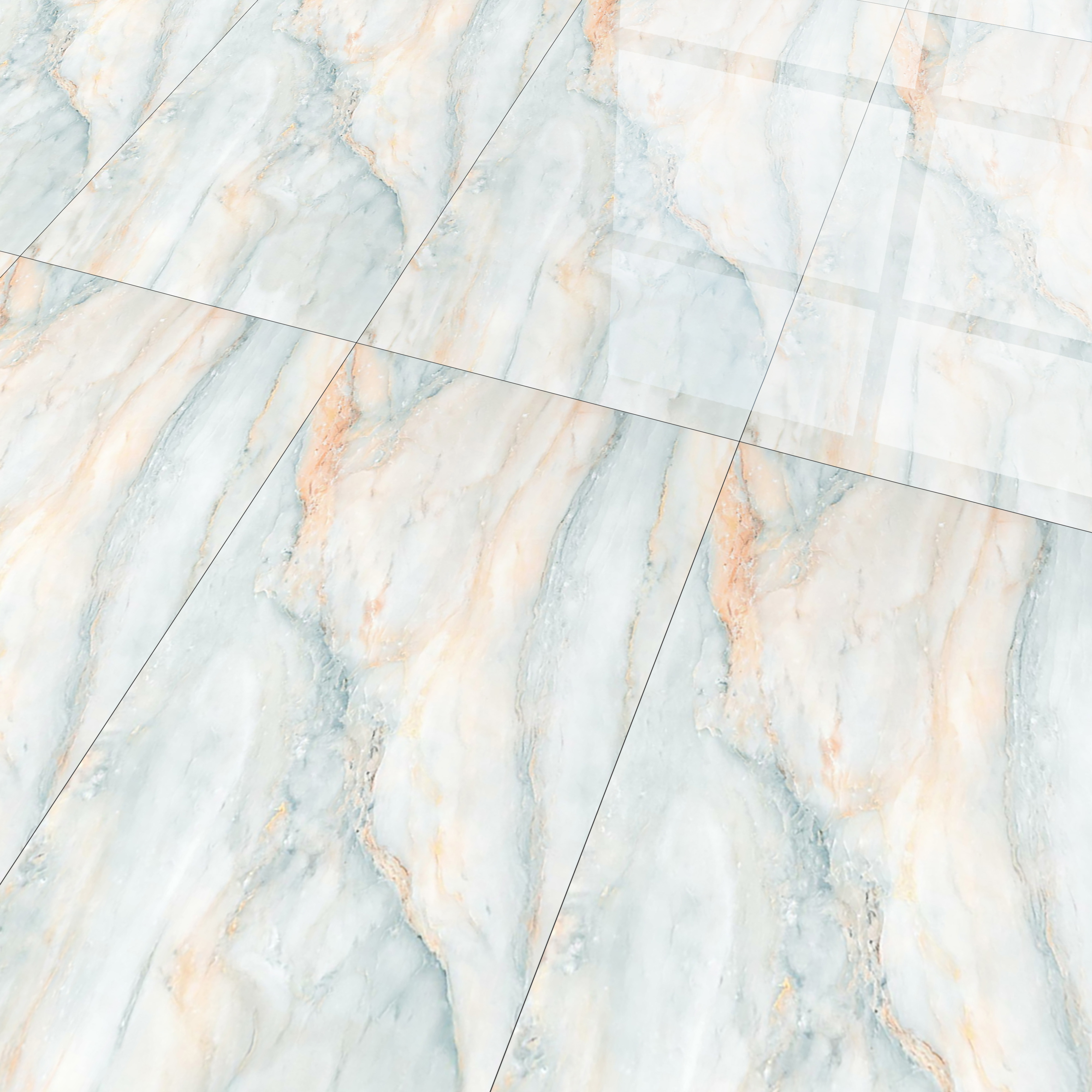 Marble Onyx Wall & Floor Tile TL 02177 Ice Blue 4 ft x 2 ft Glossy Finish Vitrified Tile - 9 mm | 3 Random Designs | Suitable For Living Room, Bedroom, Dining
