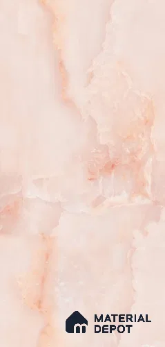 Marble Floor & Wall Tile TL 13214 Pink Onyx 4 ft x 2 ft Glossy Finish Vitrified Tile - 9 mm | Suitable For Living Room, Bedroom & Dining Area