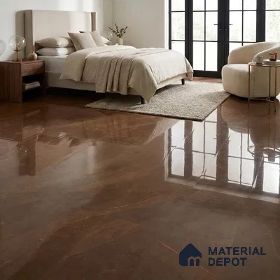 Marble Floor & Wall Tile TL 02180 Armani Brown 4 ft x 2 ft High Gloss Finish Vitrified Tile - 9 mm (Random 4)