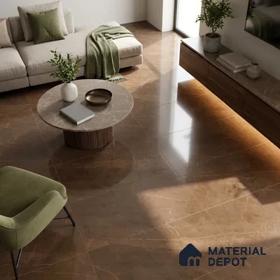 Marble Armani Brown Wall & Floor Tile TL 02180 Coffee Brown 4 ft x 2 ft High Gloss Finish Vitrified Tile - 9 mm | 4 Random Designs | Suitable For Living Room, Bedroom, Dining