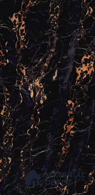 Marble Portoro Wall & Floor Tile TL 02181 Onyx Black 4 ft x 2 ft High Gloss Finish Vitrified Tile - 9 mm | 5 Random Designs | Suitable For Living Room, Bedroom, Dining