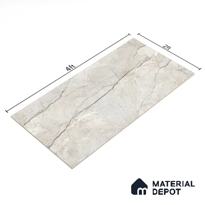 Marble Dyna Royale Wall & Floor Tile TL 02189 Linen Beige 4 ft x 2 ft Glossy Finish Vitrified Tile - 9 mm | Suitable For Living Room, Bedroom, Dining