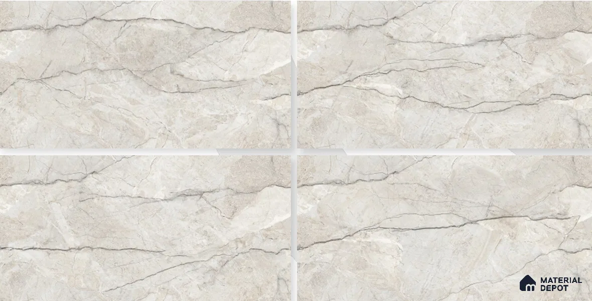 Marble Dyna Royale Wall & Floor Tile TL 02189 Linen Beige 4 ft x 2 ft Glossy Finish Vitrified Tile - 9 mm | Suitable For Living Room, Bedroom, Dining