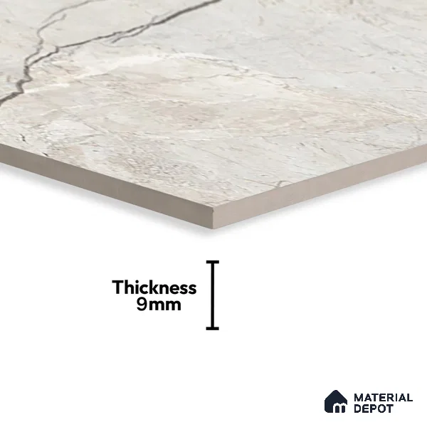 Marble Dyna Royale Wall & Floor Tile TL 02189 Linen Beige 4 ft x 2 ft Glossy Finish Vitrified Tile - 9 mm | Suitable For Living Room, Bedroom, Dining
