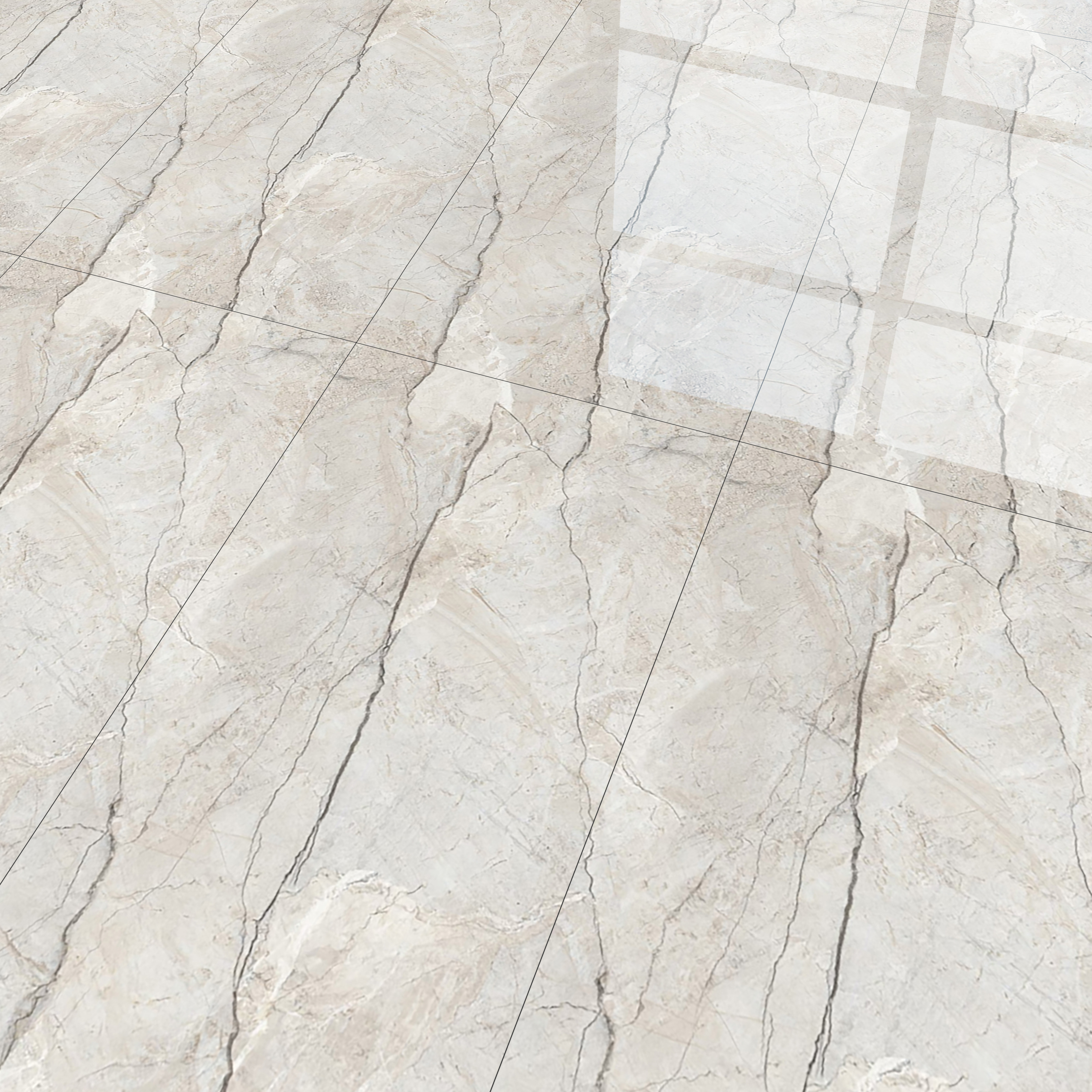 Marble Dyna Royale Wall & Floor Tile TL 02189 Linen Beige 4 ft x 2 ft Glossy Finish Vitrified Tile - 9 mm | Suitable For Living Room, Bedroom, Dining