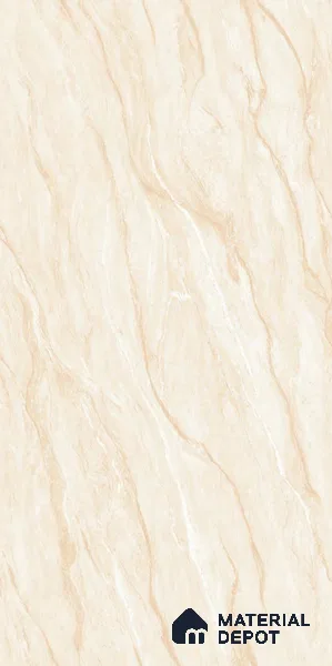 Marble Crema Marfil Wall & Floor Tile TL 02192 Warm Beige 4 ft x 2 ft Glossy Finish Vitrified Tile - 9 mm | Suitable For Living Room, Bedroom, Dining