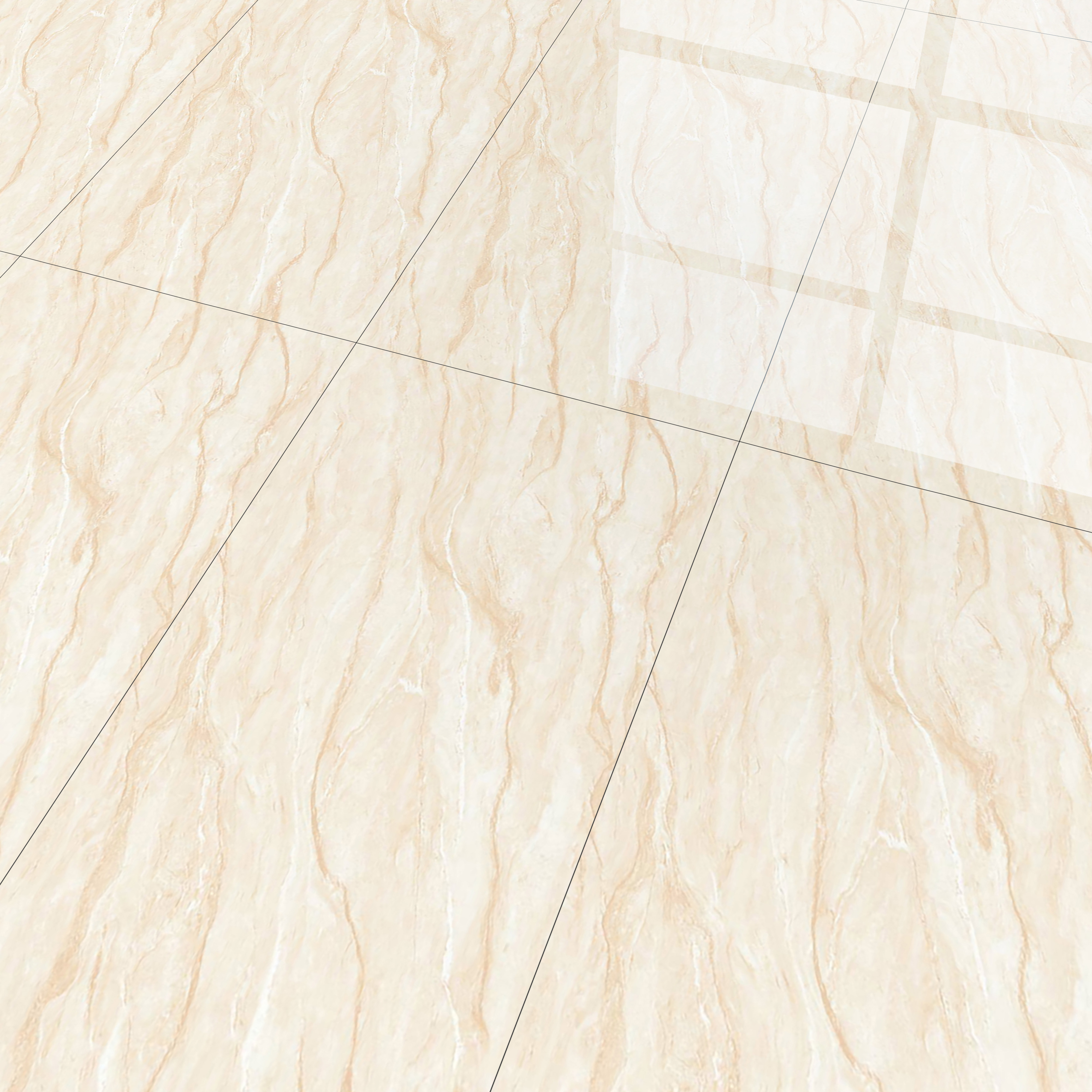 Marble Crema Marfil Wall & Floor Tile TL 02192 Warm Beige 4 ft x 2 ft Glossy Finish Vitrified Tile - 9 mm | Suitable For Living Room, Bedroom, Dining