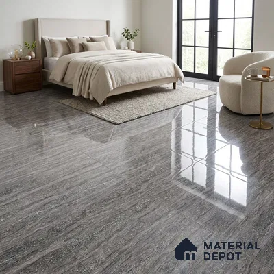 Marble Floor & Wall Tile TL 02195 B Alexa Grey 4 ft x 2 ft Glossy Finish Vitrified Tile - 9 mm