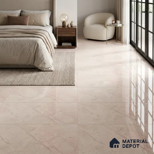 Marble Floor & Wall Tile TL 02196 A Jelly Beige 4 ft x 2 ft Glossy Finish Vitrified Tile - 9 mm (Random 5)