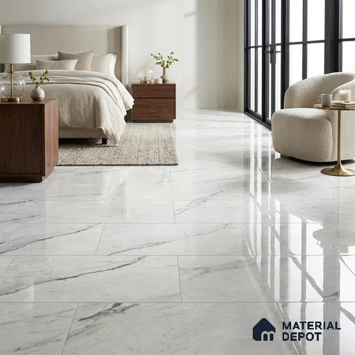 Marble Floor & Wall Tile TL 02202 Canaria Grey 4 ft x 2 ft Glossy Finish Vitrified Tile - 9 mm (Random 5)