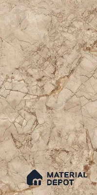 Marble Crema Marfil Wall & Floor Tile TL 02207 Mushroom Beige 4 ft x 2 ft Glossy Finish Vitrified Tile - 9 mm | 5 Random Designs | Suitable For Living Room, Bedroom, Dining