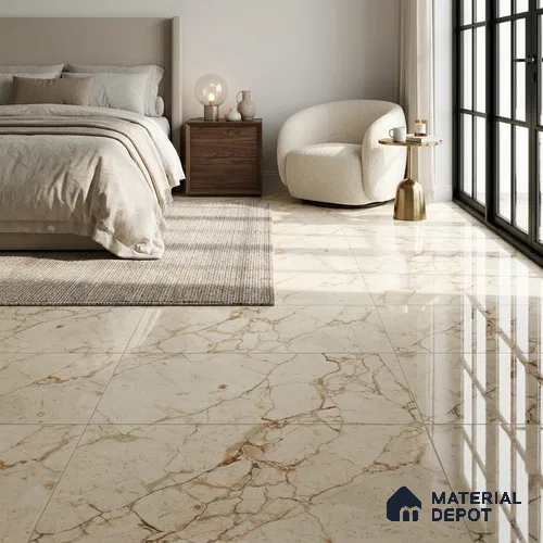 Marble Floor & Wall Tile TL 02213 Cerate Cream 4 ft x 2 ft Glossy Finish Vitrified Tile - 9 mm (Random 3)