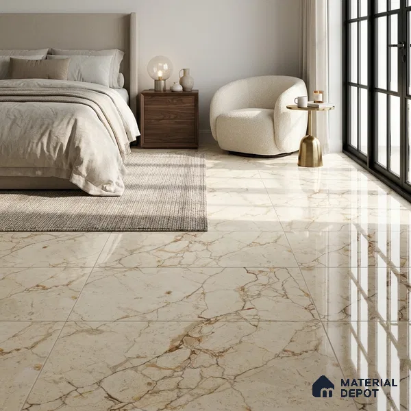 Marble Floor & Wall Tile TL 02213 Cerate Cream 4 ft x 2 ft Glossy Finish Vitrified Tile - 9 mm (Random 3)