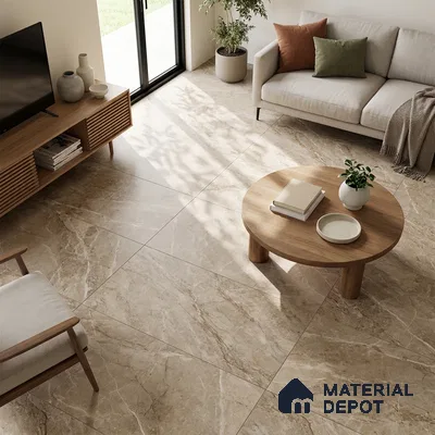 Marble Wall & Floor Tile TL 02221 Brown 4 ft x 2 ft Matte Finish Vitrified Tile - 9 mm | 3 Random Designs | Suitable For Living Room, Bedroom, Kitchen
