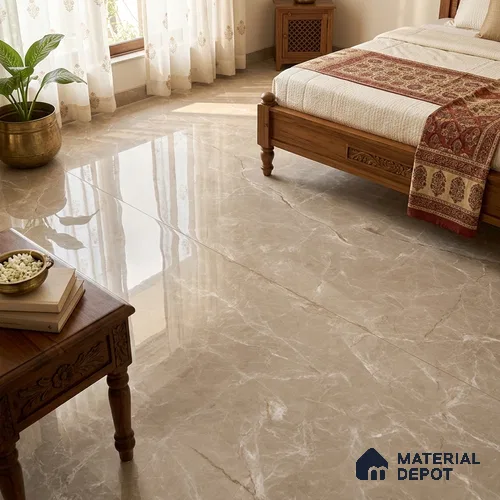 TL 02253 Emerald Brown 1800 x 1200 mm Polished Glossy Finish Vitrified Tile - 15 mm | Adhesive and Spacers Must be Used During Installation