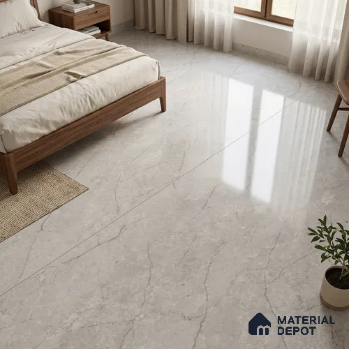 TL 02266 Lead Grey 6 ft x 4 ft Glossy Finish Endless Vitrified Wall & Floor Tile - 9 mm | Adhesive and Spacers Must be Used During Installation