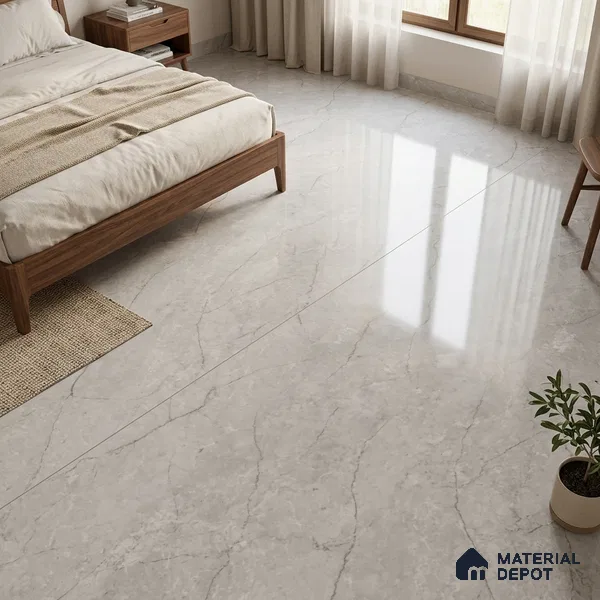 TL 02266 Lead Grey 6 ft x 4 ft Glossy Finish Endless Vitrified Wall & Floor Tile - 9 mm | Adhesive and Spacers Must be Used During Installation