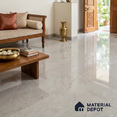 TL 02266 Lead Grey 6 ft x 4 ft Glossy Finish Endless Vitrified Wall & Floor Tile - 9 mm | Adhesive and Spacers Must be Used During Installation