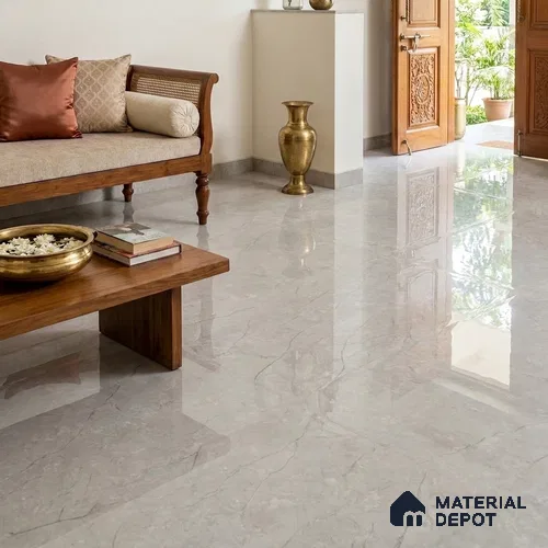 TL 02266 Lead Grey 6 ft x 4 ft Glossy Finish Endless Vitrified Wall & Floor Tile - 9 mm | Adhesive and Spacers Must be Used During Installation
