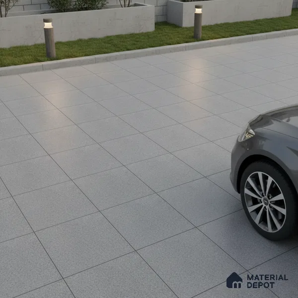 Parking Floor Tile TL 02330 B Dark 16 x 16 inch Vitrified Anti Skid Matte Finish Heavy Duty Tile - 12 mm | Suitable For Bathroom, Heavy Traffic Areas | Pattern Alignment May Vary | 2-3 mm Spacer is Mandatory