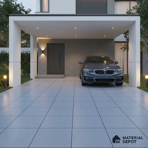 Parking Floor Tile TL 02331 B Dark 16 x 16 inch Vitrified Anti Skid Matte Finish Heavy Duty Tile - 12 mm | Suitable For Bathroom, Balcony, Heavy Traffic Areas | Pattern Alignment May Vary | 2-3 mm Spacer is Mandatory