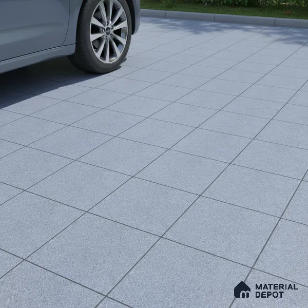 Parking Floor Tile TL 02331 B Dark 16 x 16 inch Vitrified Anti Skid Matte Finish Heavy Duty Tile - 12 mm | Suitable For Bathroom, Balcony, Heavy Traffic Areas | Pattern Alignment May Vary | 2-3 mm Spacer is Mandatory