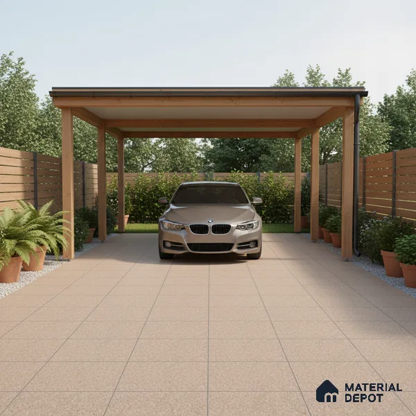 Parking Floor Tile TL 02332 B Dark 16 x 16 inch Vitrified Anti Skid Matte Finish Heavy Duty Tile - 12 mm | Suitable For Bathroom, Heavy Traffic Areas | Pattern Alignment May Vary | 2-3 mm Spacer is Mandatory