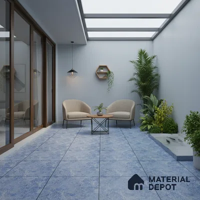 Parking Floor Tile TL 02333 16 x 16 inch Vitrified Anti Skid Matte Finish Heavy Duty Tile - 12 mm | Suitable For Bathroom, Heavy Traffic Areas | Pattern Alignment May Vary | 2-3 mm Spacer is Mandatory