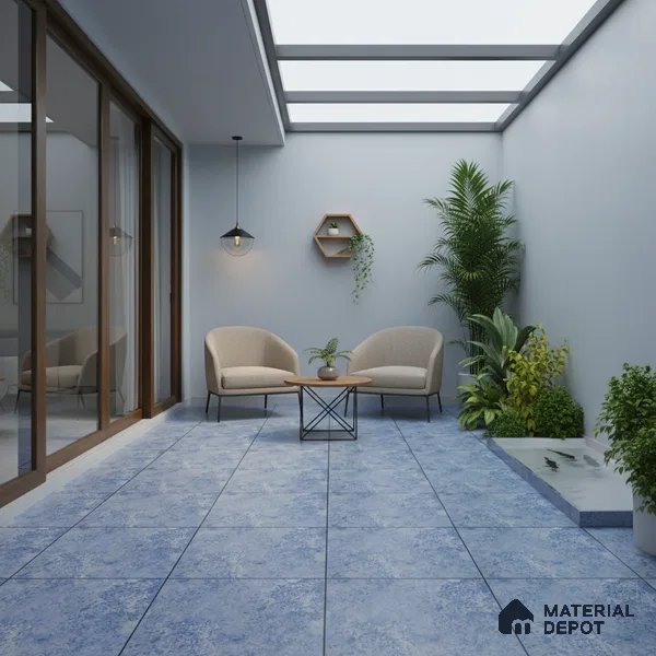 Parking Floor Tile TL 02333 16 x 16 inch Vitrified Anti Skid Matte Finish Heavy Duty Tile - 12 mm | Suitable For Bathroom, Heavy Traffic Areas | Pattern Alignment May Vary | 2-3 mm Spacer is Mandatory
