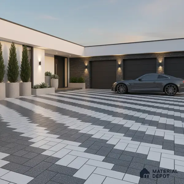 Parking Floor Tile TL 02334 16 x 16 inch Vitrified Anti Skid Matte Finish Heavy Duty Tile - 12 mm | Suitable For Outdoor, Heavy Traffic Areas | Pattern Alignment May Vary | 2-3 mm Spacer is Mandatory
