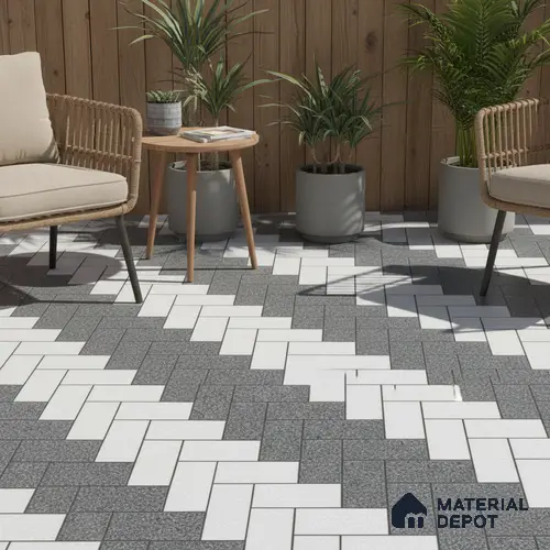 Parking Floor Tile TL 02334 16 x 16 inch Vitrified Anti Skid Matte Finish Heavy Duty Tile - 12 mm | Suitable For Outdoor, Heavy Traffic Areas | Pattern Alignment May Vary | 2-3 mm Spacer is Mandatory
