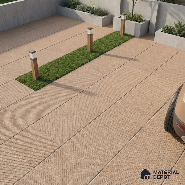 Parking Floor Tile TL 02341 16 x 16 inch Vitrified Anti Skid Matte Finish Heavy Duty Tile - 12 mm | Suitable For Outdoor, Heavy Traffic Areas | Pattern Alignment May Vary | 2-3 mm Spacer is Mandatory