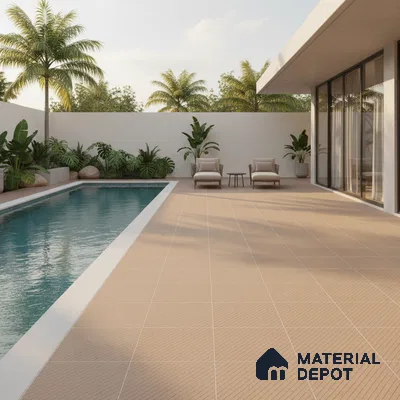 Parking Floor Tile TL 02341 16 x 16 inch Vitrified Anti Skid Matte Finish Heavy Duty Tile - 12 mm | Suitable For Outdoor, Heavy Traffic Areas | Pattern Alignment May Vary | 2-3 mm Spacer is Mandatory