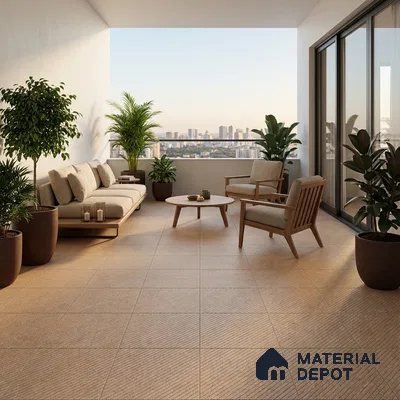 Parking Floor Tile TL 02341 16 x 16 inch Vitrified Anti Skid Matte Finish Heavy Duty Tile - 12 mm | Suitable For Outdoor, Heavy Traffic Areas | Pattern Alignment May Vary | 2-3 mm Spacer is Mandatory