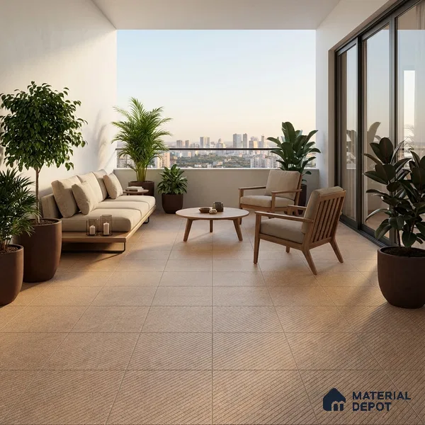 Parking Floor Tile TL 02341 16 x 16 inch Vitrified Anti Skid Matte Finish Heavy Duty Tile - 12 mm | Suitable For Outdoor, Heavy Traffic Areas | Pattern Alignment May Vary | 2-3 mm Spacer is Mandatory