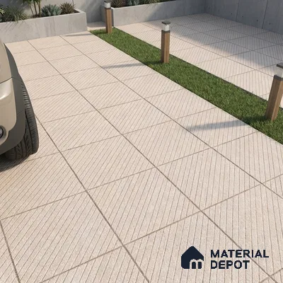Parking Floor Tile TL 02342 16 x 16 inch Vitrified Anti Skid Matte Finish Heavy Duty Tile - 12 mm | Suitable For Outdoor, Heavy Traffic Areas | Pattern Alignment May Vary | 2-3 mm Spacer is Mandatory