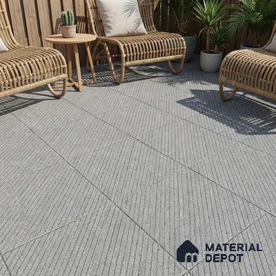 Parking Floor Tile TL 02343 16 x 16 inch Vitrified Anti Skid Matte Finish Heavy Duty Tile - 12 mm | Suitable For Outdoor, Heavy Traffic Areas | Pattern Alignment May Vary | 2-3 mm Spacer is Mandatory